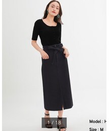 GU | デニム ペーバーバッグナロースカート(デニムスカート)