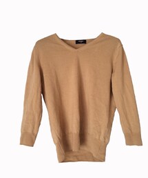 UNIQLO | ベージュVネックニット(ニット/セーター)
