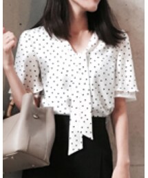 HARYU | ドットフレアースリーブブラウス(シャツ/ブラウス)