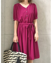 HARYU | Vネックフレアーワンピース(ワンピース)