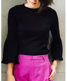 HARYU | フレアースリーブラメニットプルオーバー(ニット/セーター)