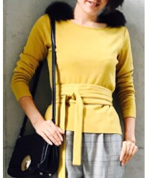 HARYU | ベルト付きニットプルオーバー(ニット/セーター)