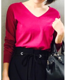 HARYU | Vネックプルオーバー(ニット/セーター)