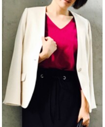 HARYU | ノーカラーワンボタンジャケット(ジャケット/アウター)