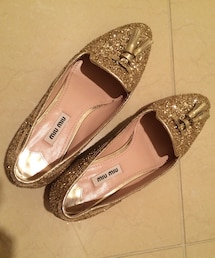 miu miu | キラキラフラットシューズ(その他シューズ)