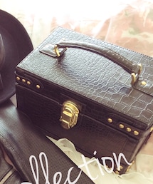 LE CIEL BLEU | スクエアブラックバニエィ(ハンドバッグ)