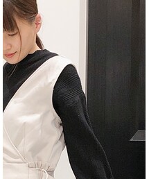 Te chichi TERRASSE | 矢振り柄スカラップ衿プルオーバー ￥4,950(ニット/セーター)