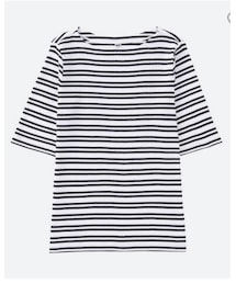 UNIQLO | リブボートネックT（5分袖）(Tシャツ/カットソー)