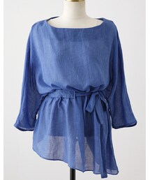 クールカラーリボンムスビラウンドブラウス(シャツ/ブラウス)