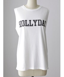 スリーブレスプリントトップス(Tシャツ/カットソー)