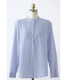 ヘンリーネックストライプシャツ(シャツ/ブラウス)