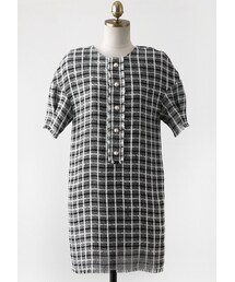 レトロチェックオーバーワンピース(ワンピース)