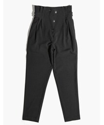 アンバランスボタンタックハイウエストスラックス(その他パンツ)