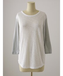 バイカラーシンプルラウンドTシャツ(Tシャツ/カットソー)