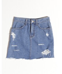 ライトブルーデニムミニマルスカート(スカート)