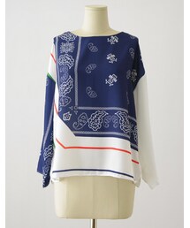 シフォンワイドペイズリーブラウス(シャツ/ブラウス)