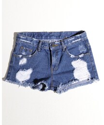 ダメージカットキリッパナシデニムショーツ(デニムパンツ)