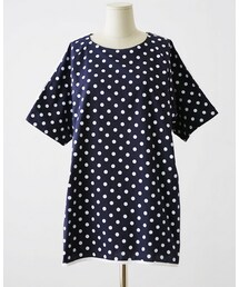 テーピングラインドットプリントワンピース(ワンピース)