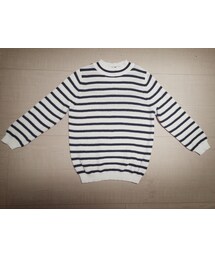 7分袖ﾎﾞｰﾀﾞｰﾆｯﾄ(ニット/セーター)