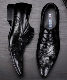 ASTON | 高級街拍ワニ紋真皮牛皮手作り紳士靴ファッションビジネス旅行基本スーツの男性(ドレスシューズ)