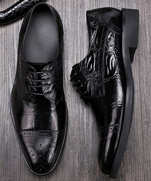 格子ワニ纹靴ビジネススーツ(ドレスシューズ)