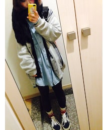 デニムシャツ 古着

パーカー  UNIQLO

カーディガン  古着

(ワンピース)