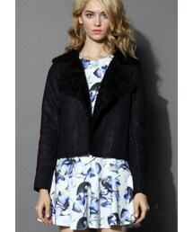 Matted Black Shearling Jacket(その他アウター)