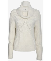 Beige Cece Funnel-Neck Pullover Sweater(スウェット)