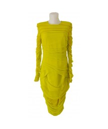 VERSACE | VERSACE NEON GREEN DRAPED COCKTAIL DRESS(ドレス)