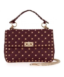 VALENTINO GARAVANI | VALENTINO BURGUNDY MEDIUM ROCKSTUD MATELASSÉ BAG LW0B0122NAP(メッセンジャーバッグ)