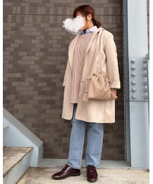 FLEUR DE KALINA | フード付きのピーチスキンコート。(ジャケット/アウター)