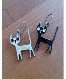 モノトーン猫ピアス。(ピアス（両耳用）)
