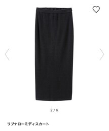 GU | リブナローミディスカート/size：S(スカート)