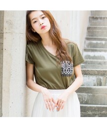 オルテガ柄ポケットTシャツ(Tシャツ/カットソー)