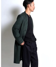 SHIPS | SHIPS JET BLUE ノーカラーチェスターコート (ノーカラージャケット)