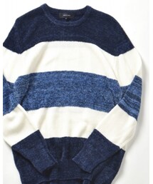SHIPS | SHIPS JET BLUE: モール 天竺 ワイドボーダーニット(ニット/セーター)