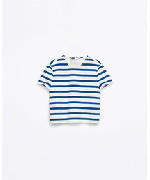 ZARA TRF | ファスナー付きストライプトップス(Tシャツ/カットソー)