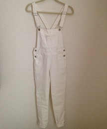 ホワイトスキニーサロペット(サロペット/オーバーオール)