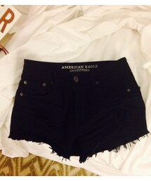 American Eagle | High-waisted Black Shorts
ハイウエスト短パン黒(デニムパンツ)