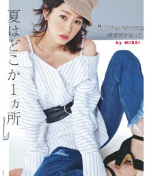 DHOLIC | ストラップオフショルダ―ストライプシャツ(シャツ/ブラウス)