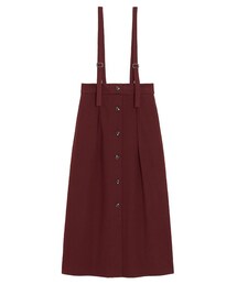 GU | 起毛サスペンダー付きフロントボタンAラインスカートQ(スカート)