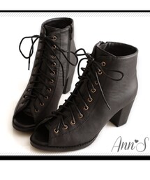 Ann's | 個性綁帶魚口短靴(ブーツ)
