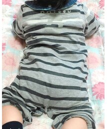 COMME CA ISM | おさがりのしましまロンパース(ロンパース)