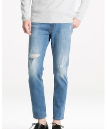 UNIQLO | ストレッチスキニーフィットテーパードダメージジーンズ(デニムパンツ)