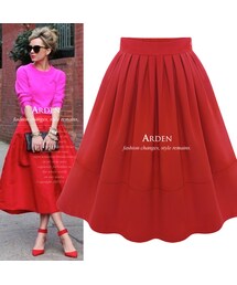 ❙ USTYLE SHOP ❙【2色】歐美法式風尚雪紡圓裙(スカート)