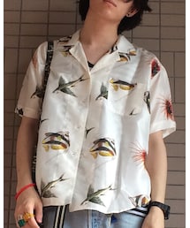 KENZO | ヴィンテージシルク魚柄アロハシャツ(シャツ/ブラウス)