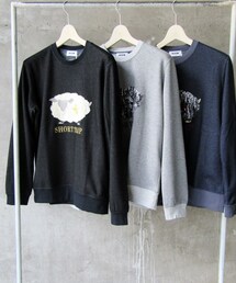 FACTOTUM | ファーパイル裏毛 刺繍クルーネックプルオーバー(スウェット)
