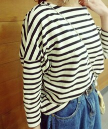 ANTRE  | 肩落ちボーダーカットソー(Tシャツ/カットソー)