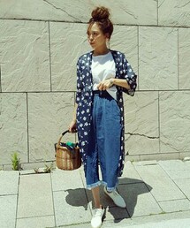 ANTRE | シフォンフラワープリントロングガウン(カーディガン/ボレロ)