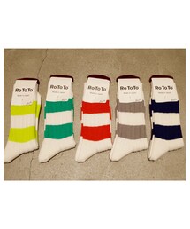 ROTOTO | Wide border rib socks(ソックス/靴下)